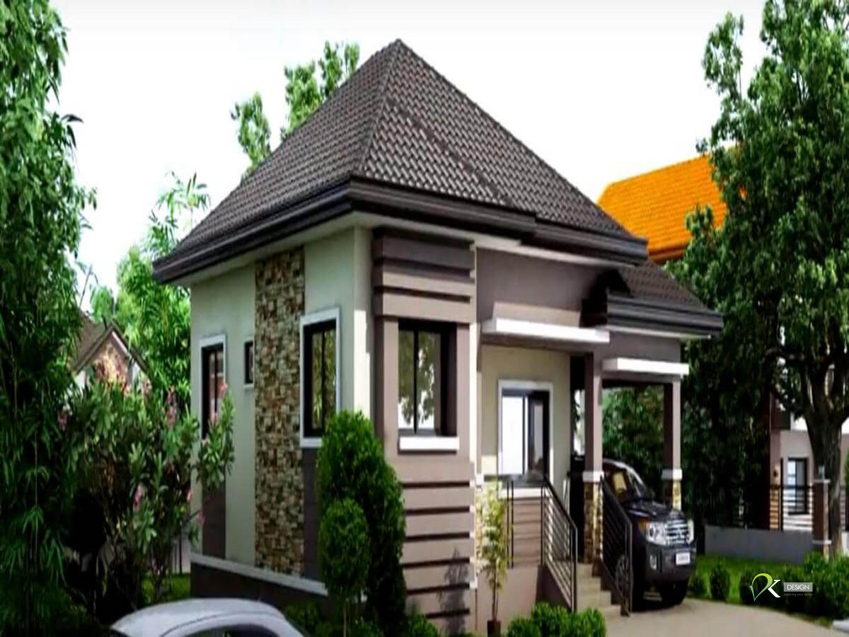Thiết kế nhà có gara một tầng cũng có lợi thế trên những lô đất thấp.